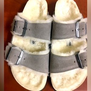 Birkenstock Arizona Shearling  39 Stone Coin
